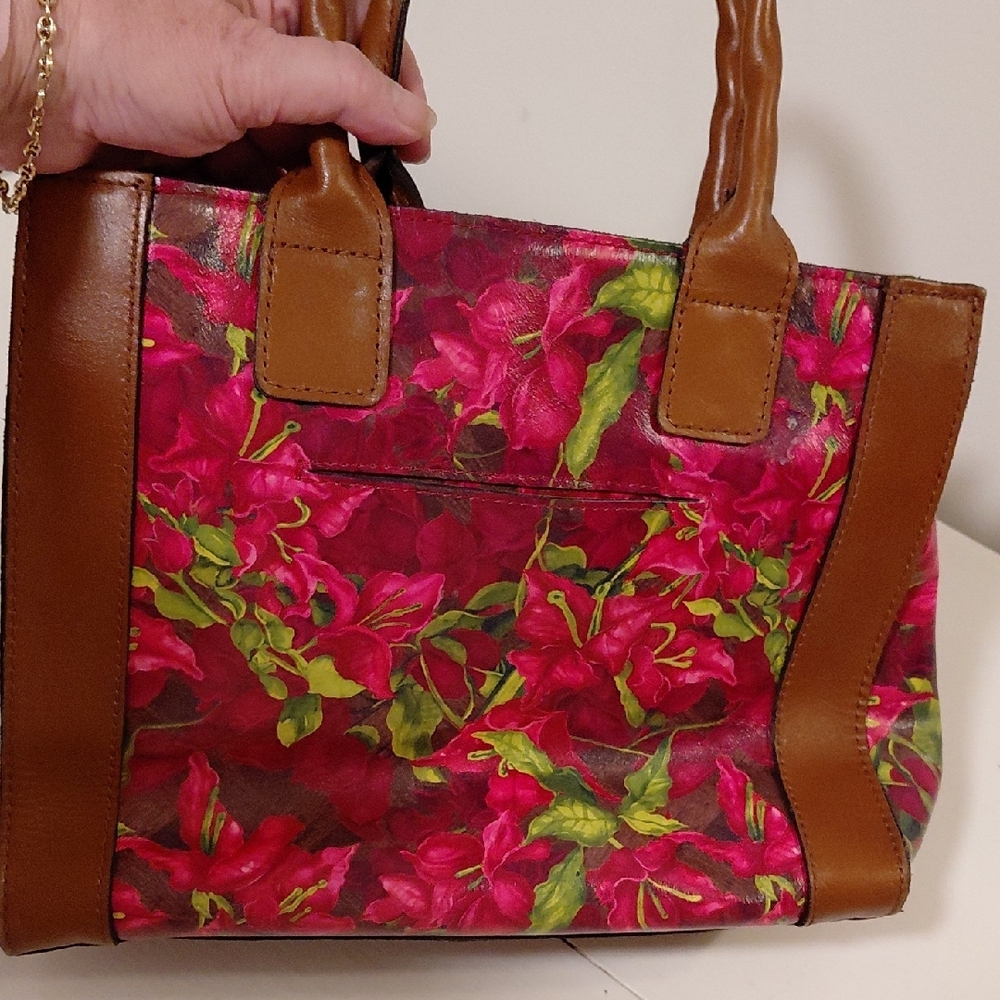 Patricia Nash Pink and Brown Floral Tote Bag - Picture 4 of 7